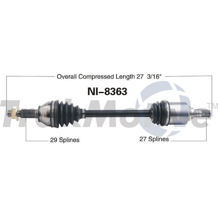 Surtrack Axle Cv Axle Shaft, Ni-8363 NI-8363